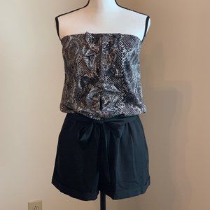 Express Strapless Ruffled Romper